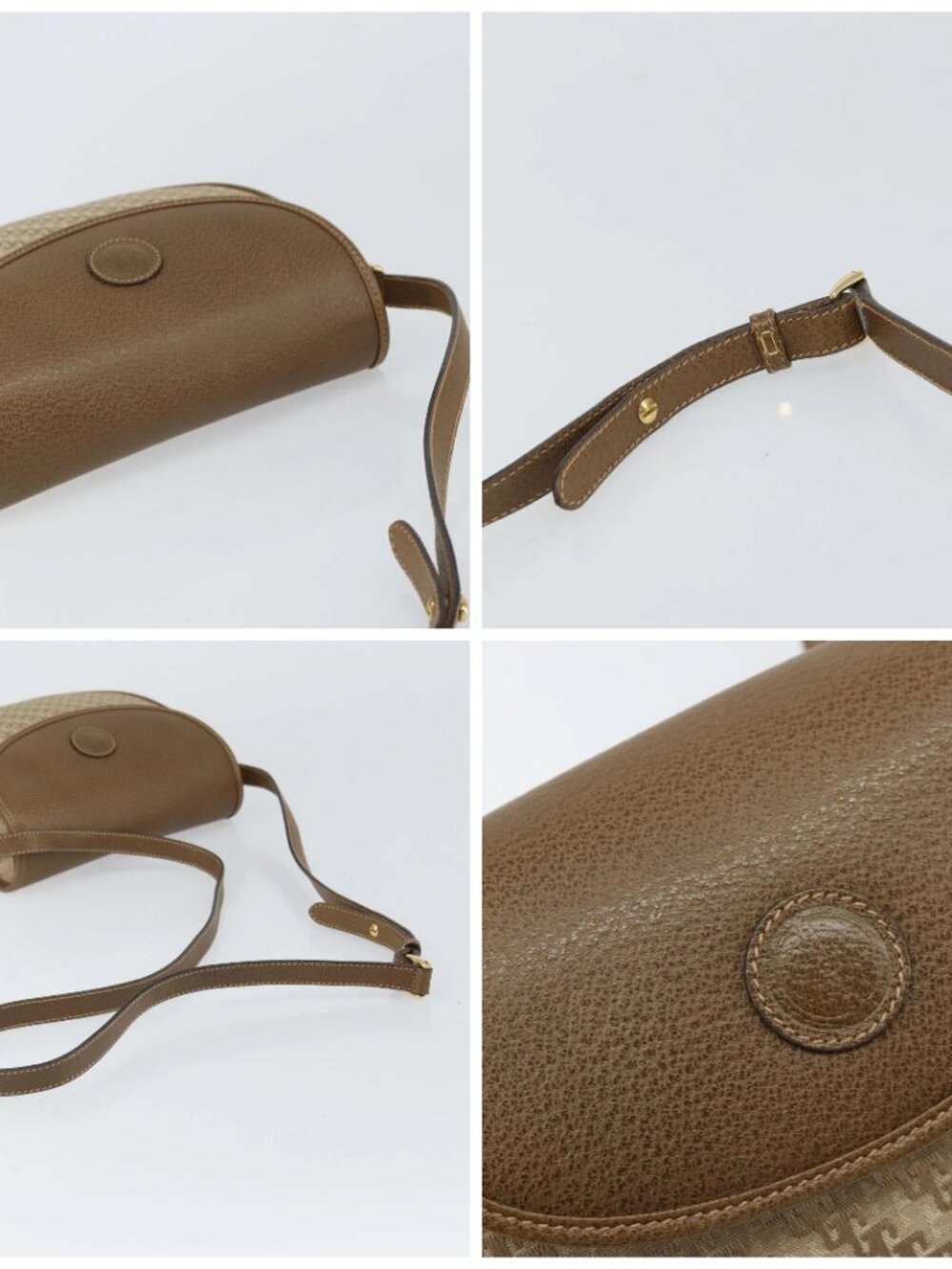 GUCCI Shoulder Bag Nylon Leather Beige Gold 007 754 0074 Auth ep12620 - Picture 16 of 16